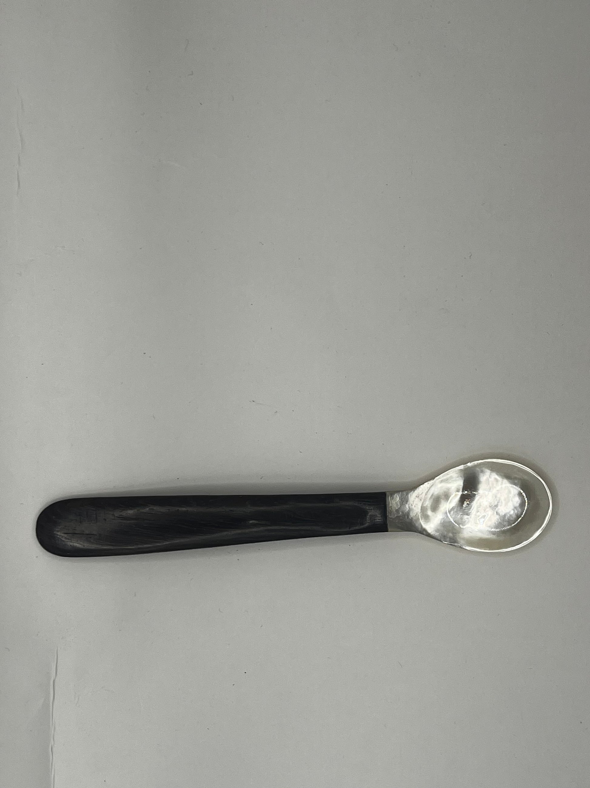 Handmade Carved Mother of Pearl Spoon 15cm – Luxury Fish Handle Tableware