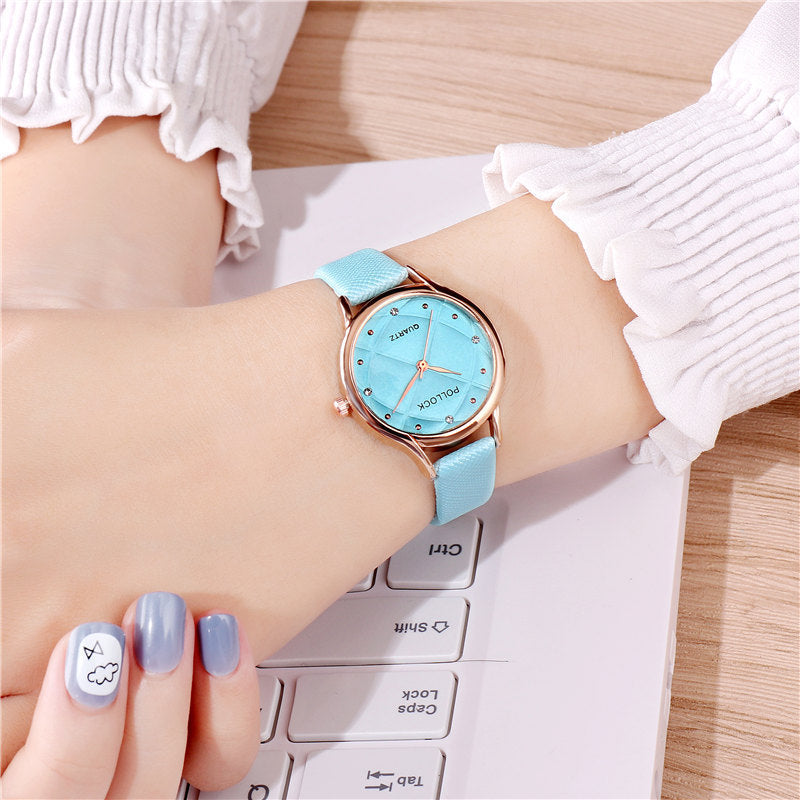 Pollock Fashion Ladies Watch Trend Rhinestone Simple Belt Small Women's Watch Fashion Business Quartz Women's Watch