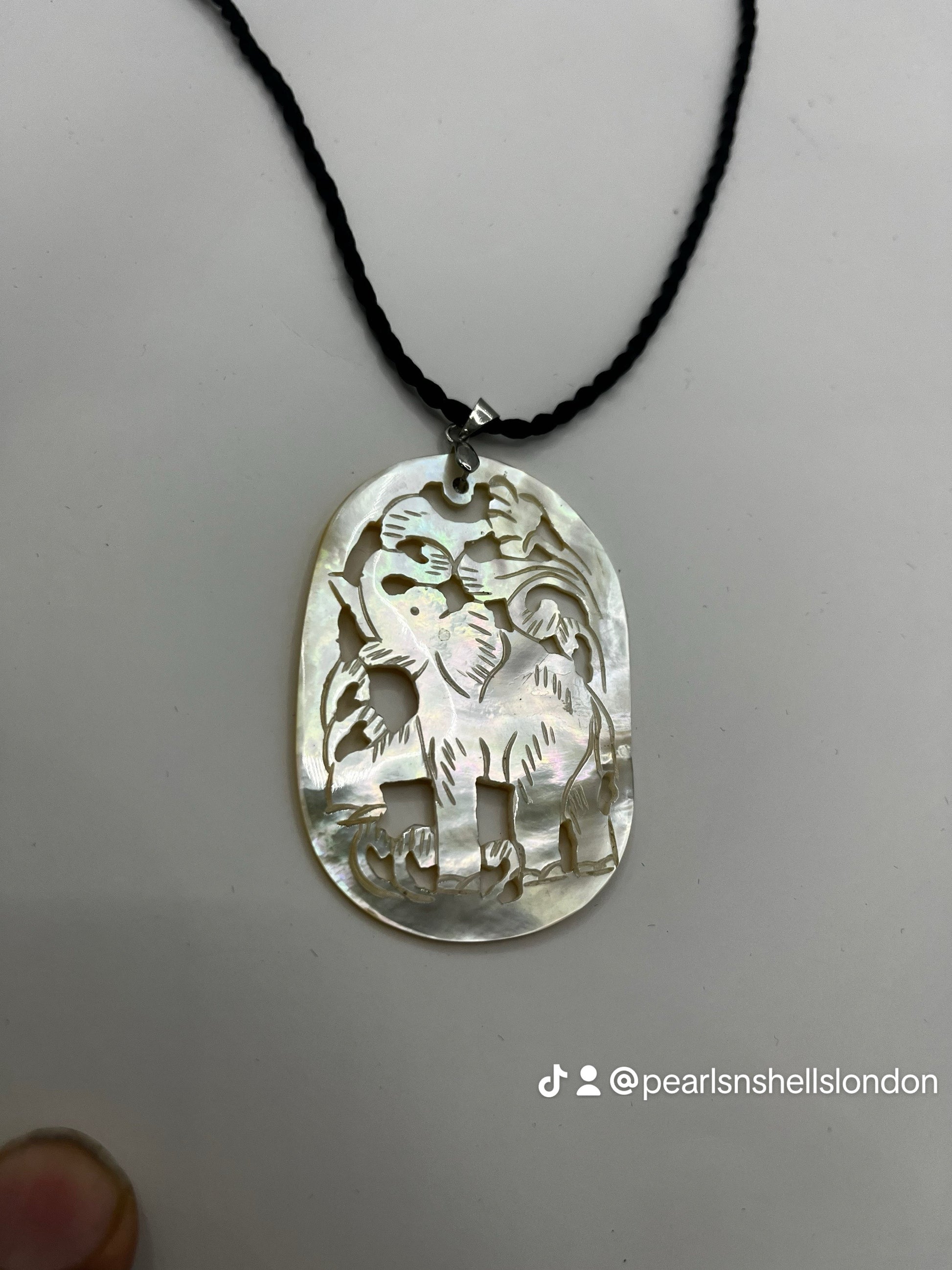 Handcrafted Mother of Pearl Necklace - Elegant Elephant Pendant Design for Women | Unique Artisan Jewelry Gift