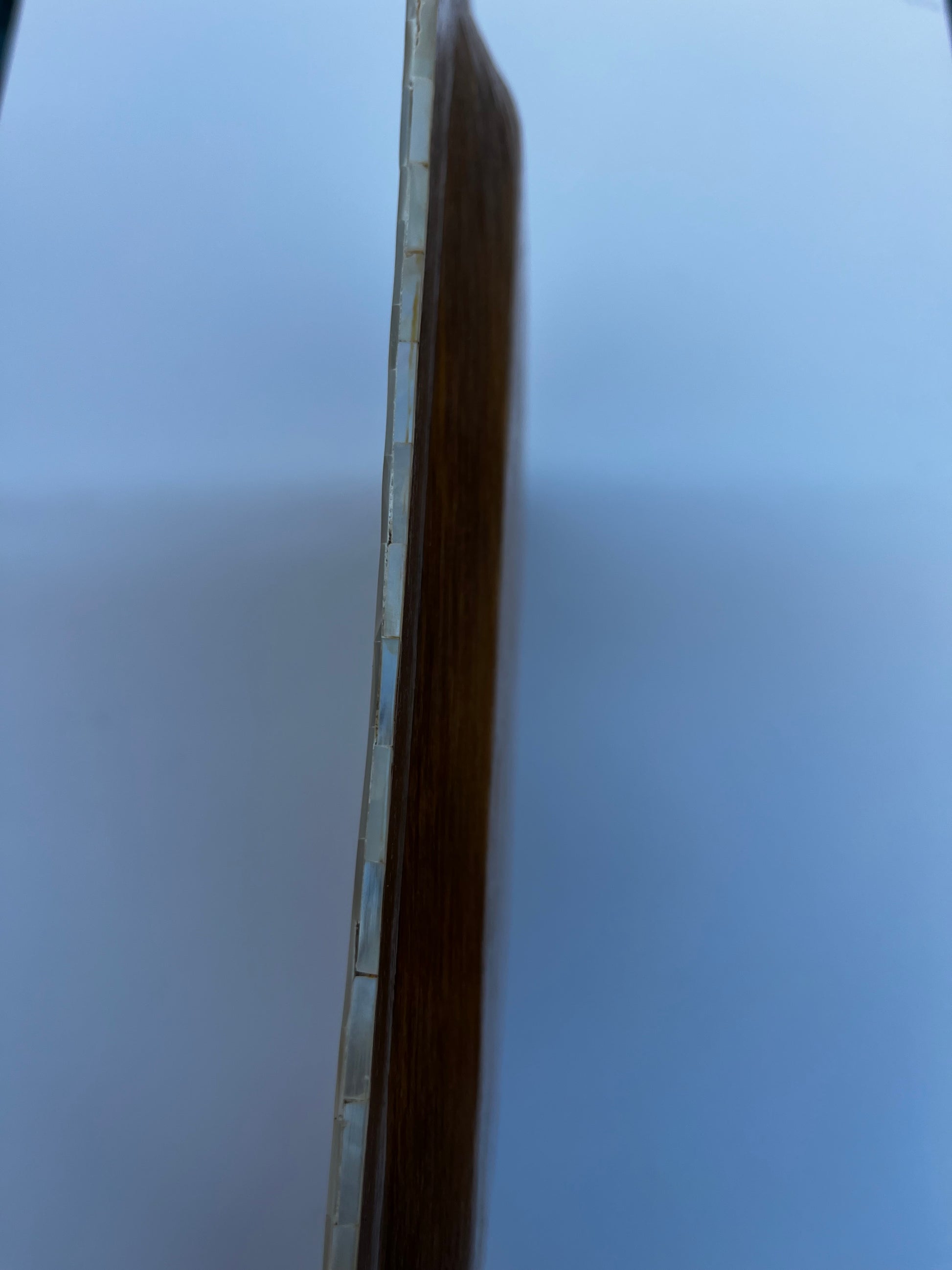 Handmade Mother of Pearl Serving Tray with Cherry Wood Base – Elegant Food Tray