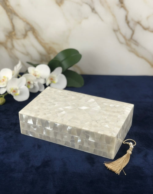 hand made Jewellery box made from mother of pearl