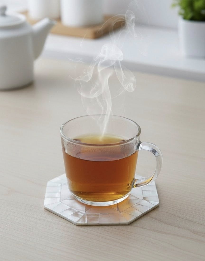 Mother of Pearl Coasters Set of 4 Handmade 10cm Luxury Drink Table Coasters Shell Decor