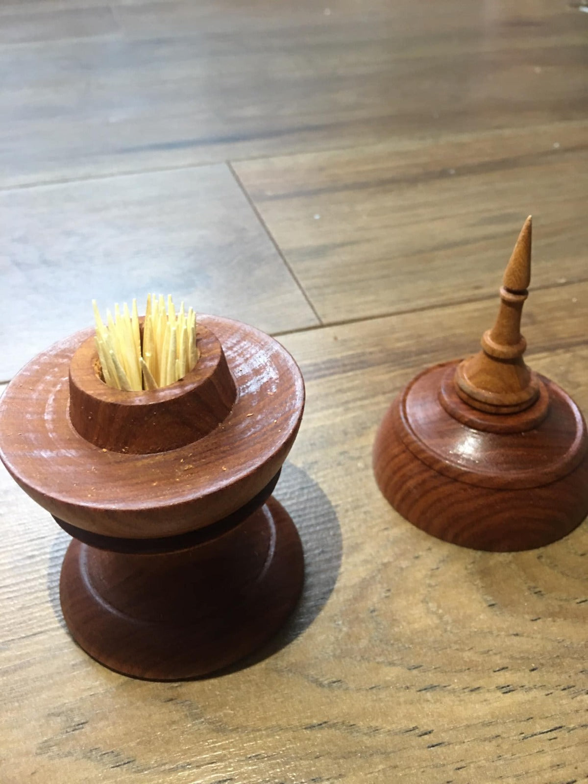 handmade wooden craft toothpick holder (Alms shape)
