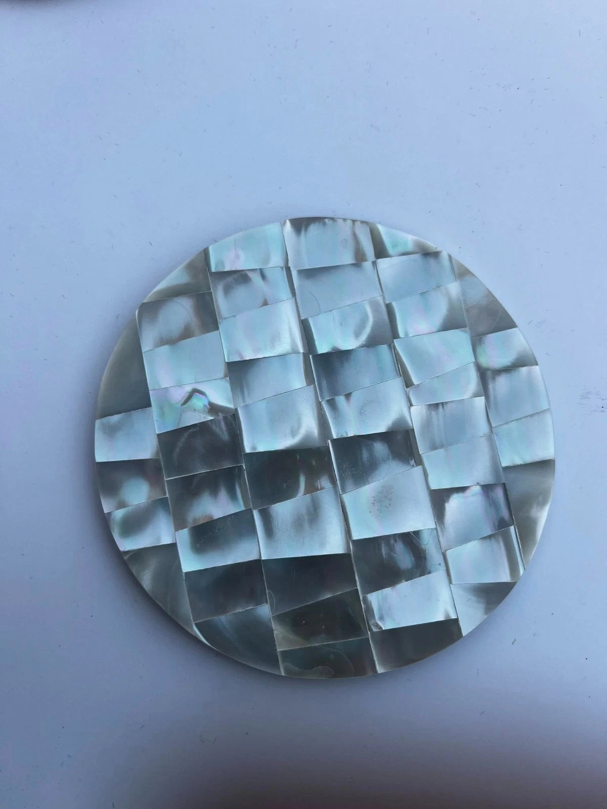 Handmade Mother of Pearl Coasters Set of 4 Round Shell Drink Mats Table Protectors