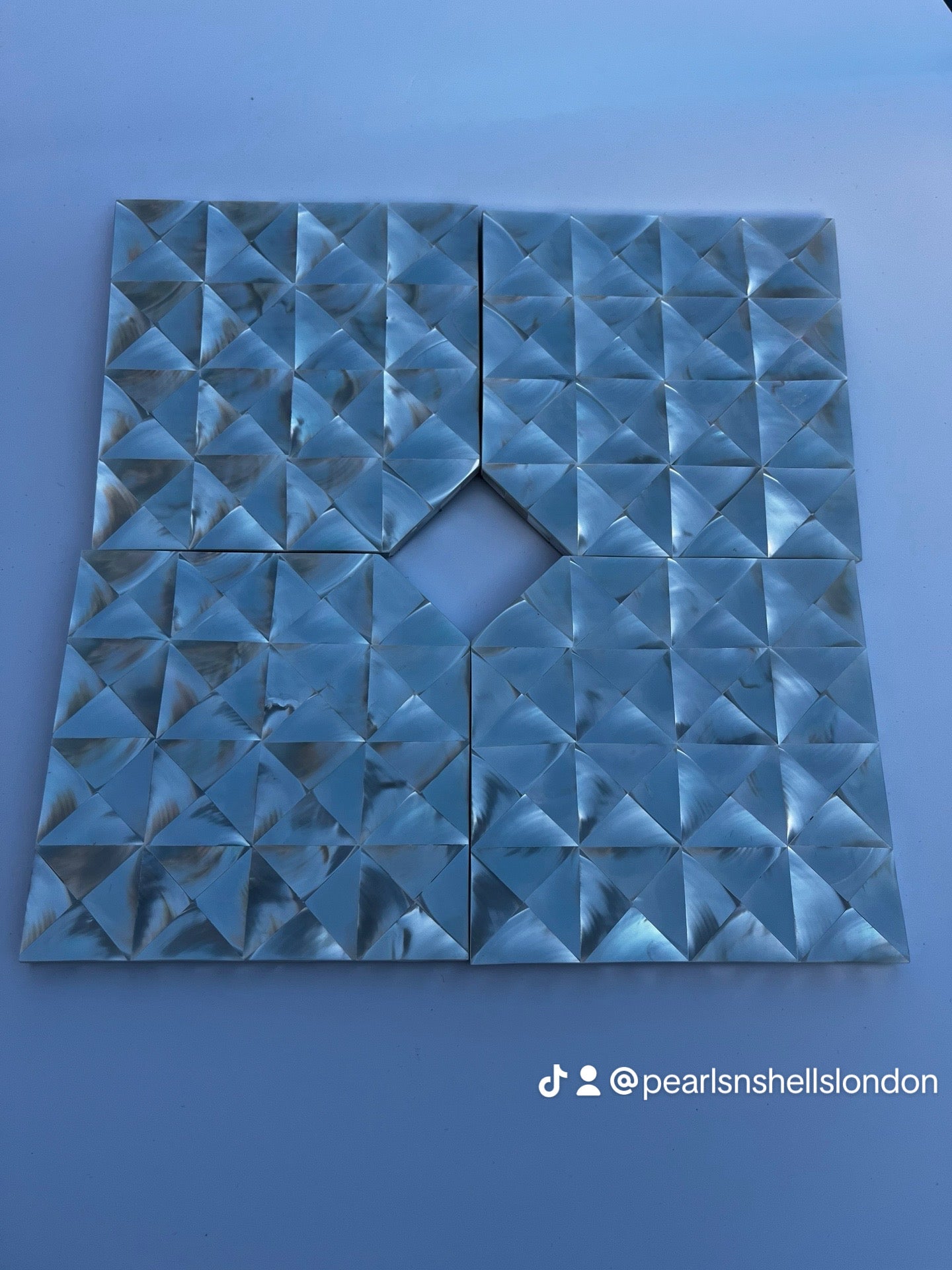 Square Handmade Non- Slip Mother of Pearl Coaster - Non-Slip, Thick, Heat-Resistant Drink & Mug Holder set of 4 10.5 cm