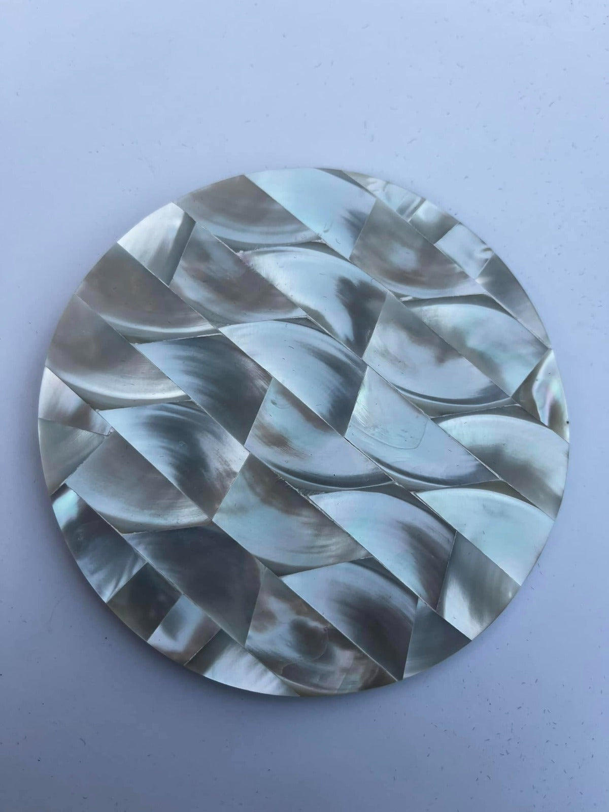 Non-Slip Handmade Mother of Pearl Coaster - 10cm Decorative Drink Coasters for Home & Kitchen Décor