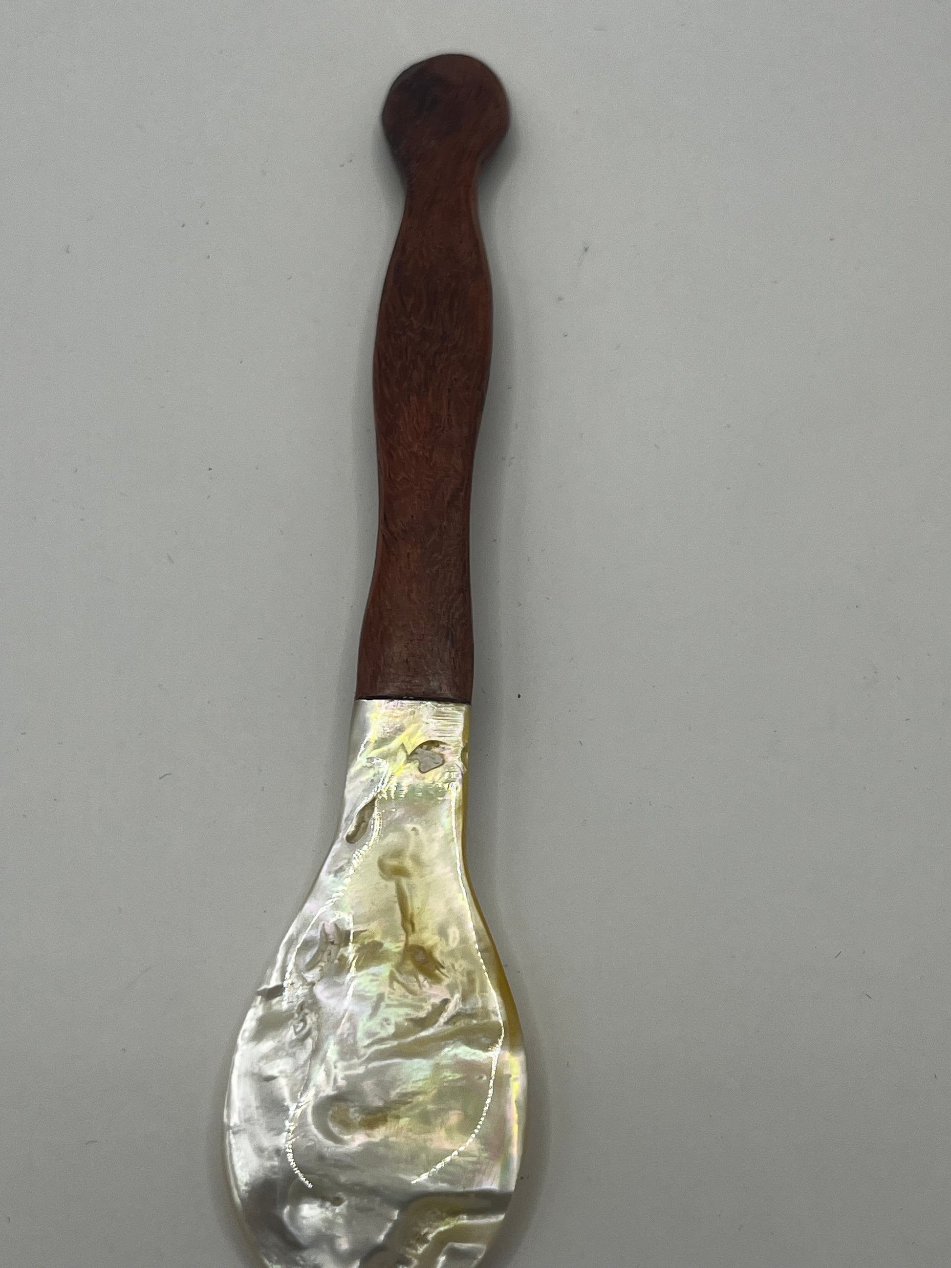 Handmade Carved Mother of Pearl Spoon 15cm – Luxury Fish Handle Tableware