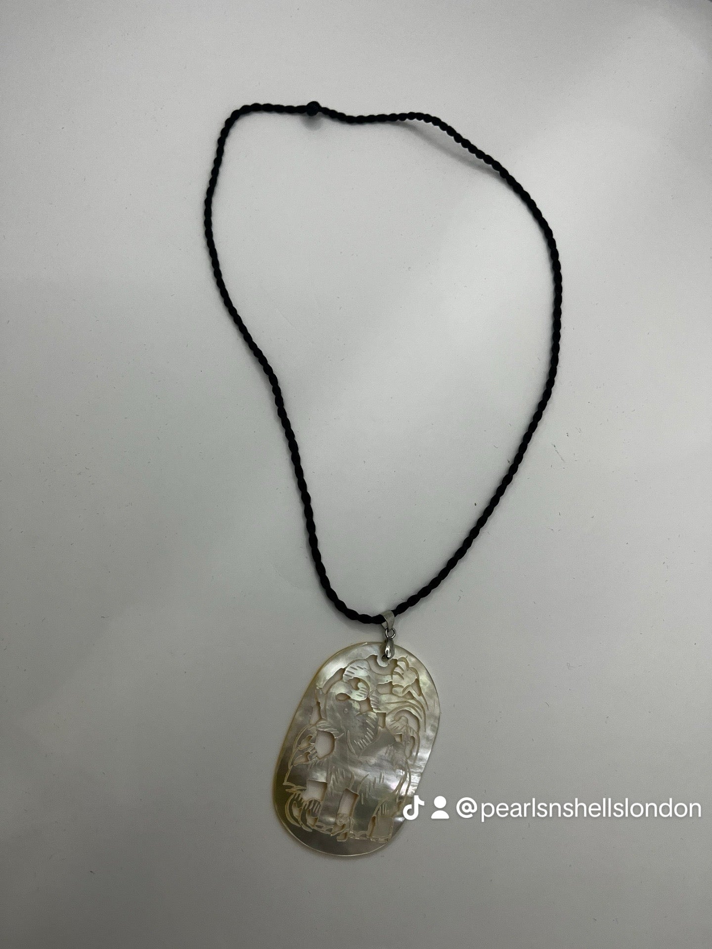 Handcrafted Mother of Pearl Necklace - Elegant Elephant Pendant Design for Women | Unique Artisan Jewelry Gift