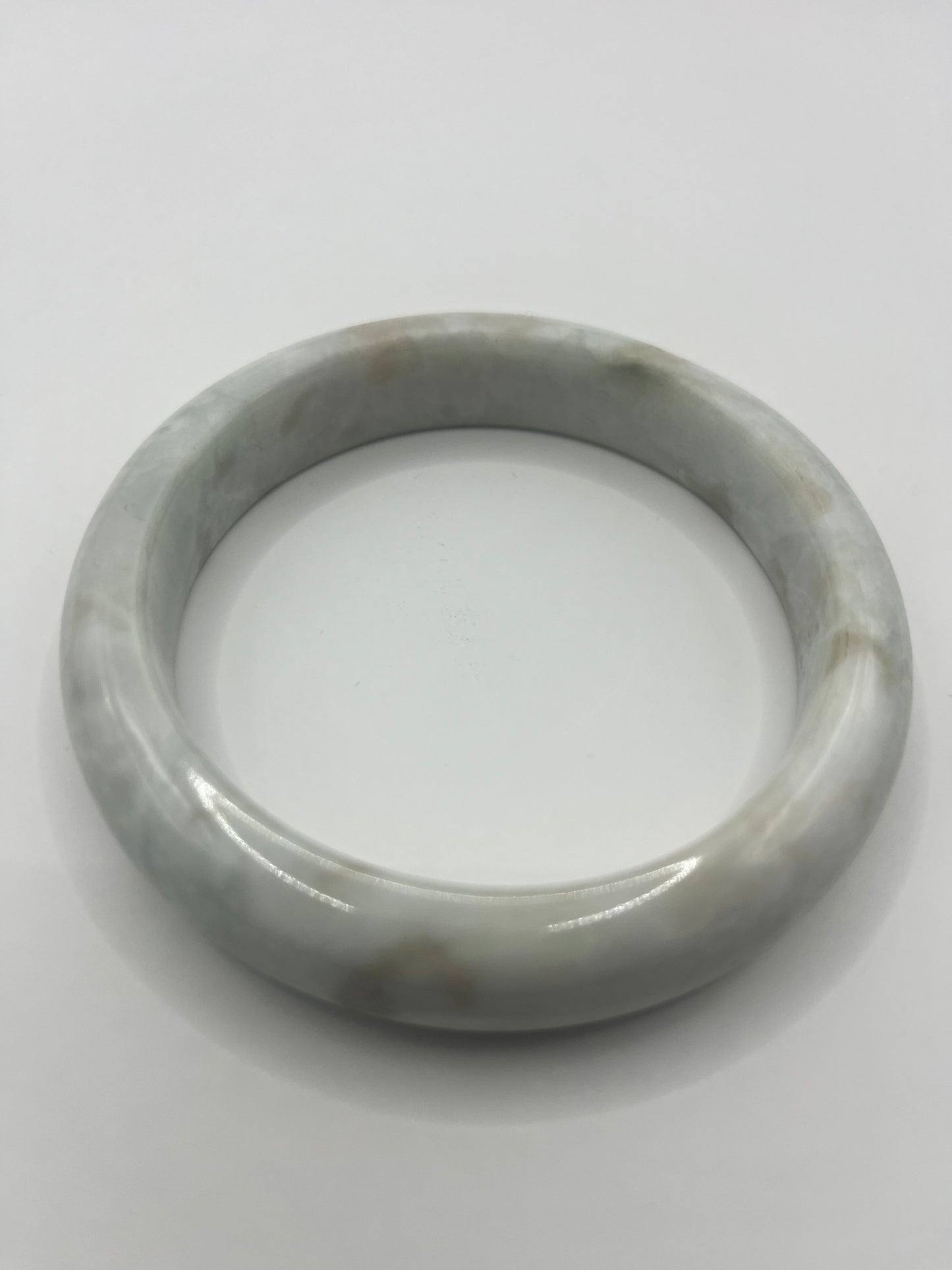 Hand-Carved Burmese Jadeite Jade Bangle – Forest Green, Emerald, and Milky White | Authentic Grade A Jade Bracelet