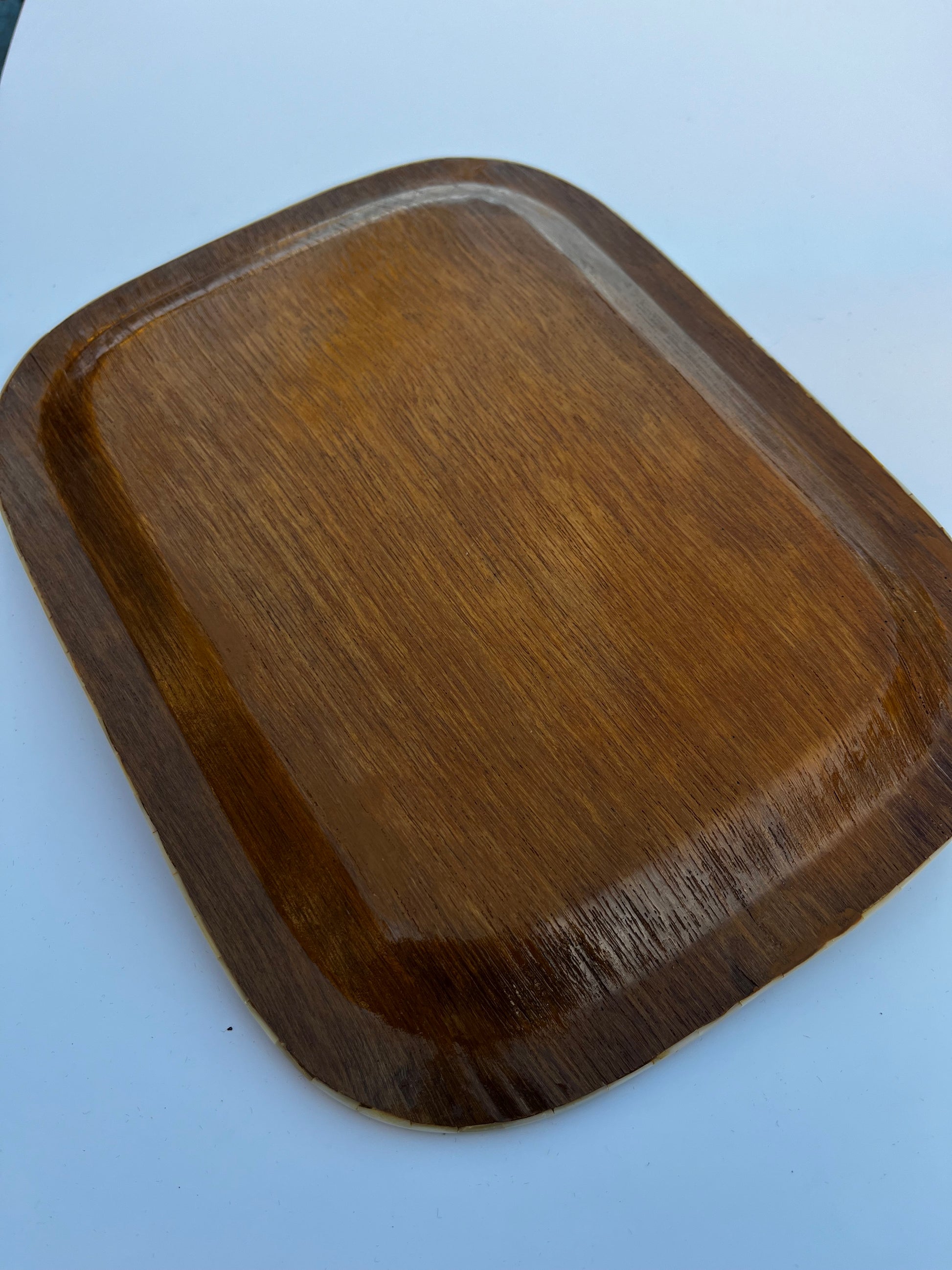 Handmade Mother of Pearl Serving Tray with Cherry Wood Base – Elegant Food Tray