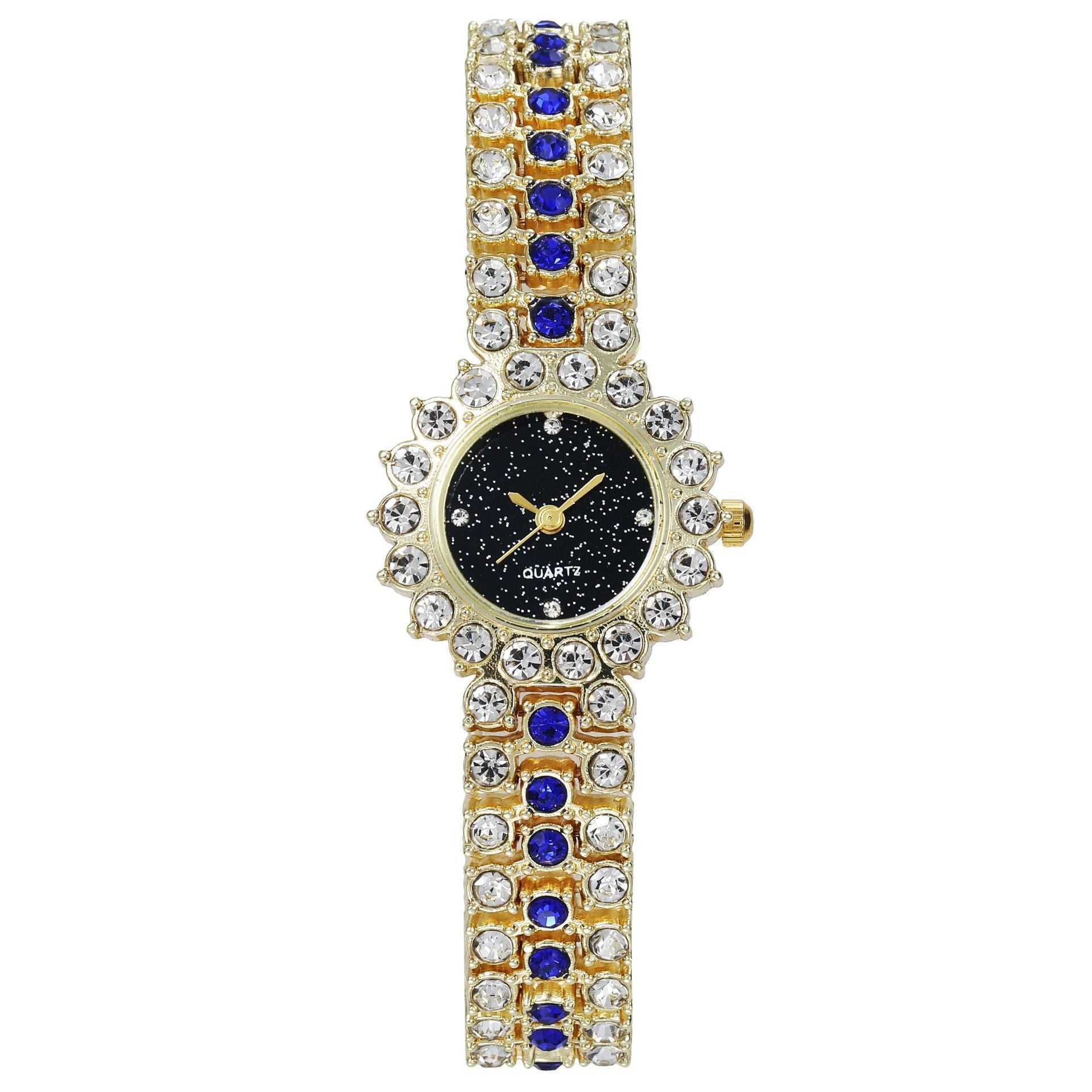 Fashion Full Diamond Women's Watch Bracelet Watch Star Surface Simple Temperament Round Water Diamond British Watch