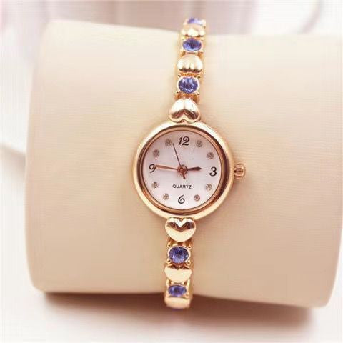 Trend Fashion Elegant Ladies Water Diamond English Watch Small And Simple Bracelet Watch Girls Fashion Women's Watch