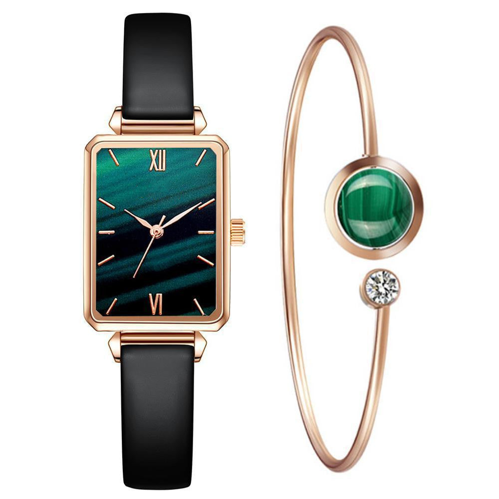 Fashion New Women's Watch Alloy Mesh Belt Small Green Watch Ladies Square Head Quartz Watch Women's Watch