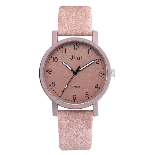 Pure Color Personality Casual Girls Watch Literary Forest Series Stone Pattern Light Frosted Retro Quartz Watch Female