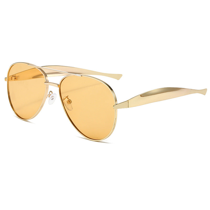 Retro Cross-border European And American Large Metal Toad Mirrors For Women, High-end Aviator Sunglasses, Personality And Temperament, Men&#039;s Trendy Sunglasses