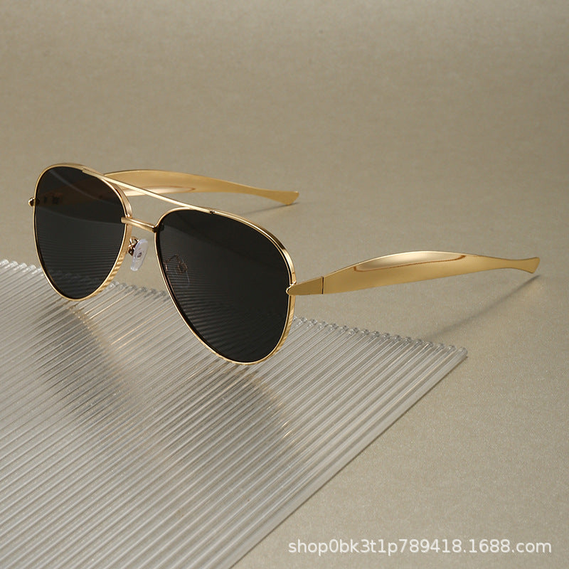 Retro Cross-border European And American Large Metal Toad Mirrors For Women, High-end Aviator Sunglasses, Personality And Temperament, Men&#039;s Trendy Sunglasses