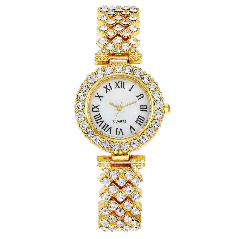Fashion Roman Pattern Diamond Women's Watch Women's Watch Quartz Watch Bracelet Women's Watch