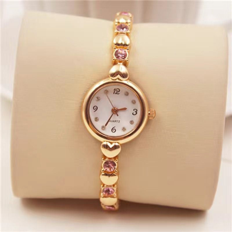 Trend Fashion Elegant Ladies Water Diamond English Watch Small And Simple Bracelet Watch Girls Fashion Women's Watch