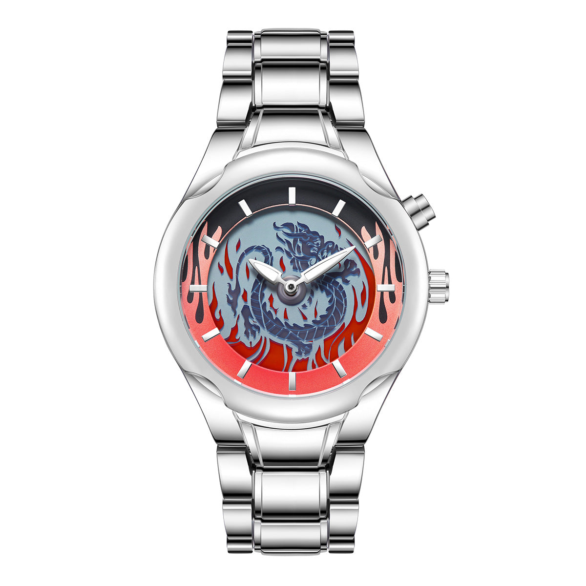 Creative Personality Retro Dragon-shaped Dynamic Dual-display Watch Men&#039;s Fashion Original Niche High-end Waterproof Watch