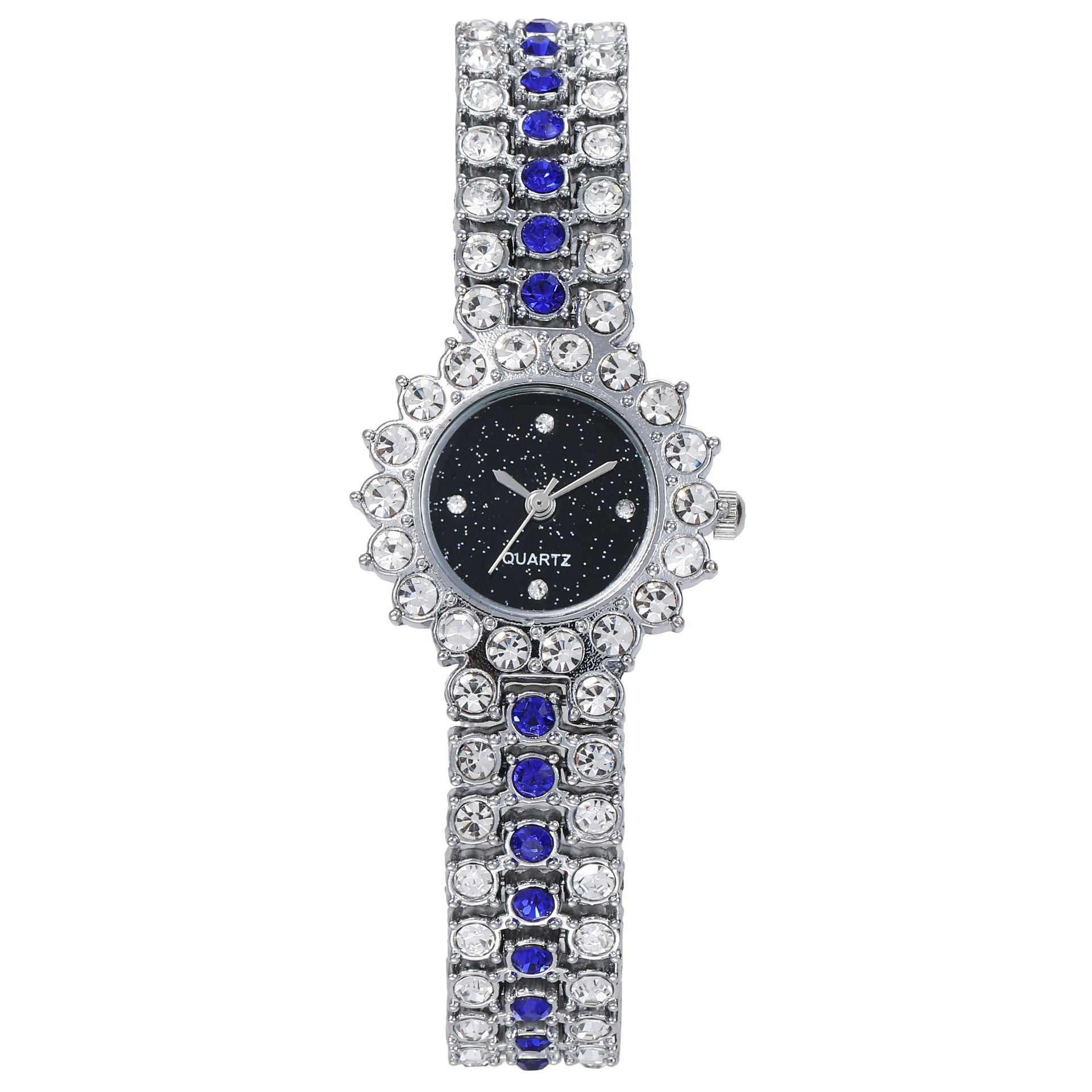 Fashion Full Diamond Women's Watch Bracelet Watch Star Surface Simple Temperament Round Water Diamond British Watch