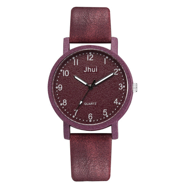 Pure Color Personality Casual Girls Watch Literary Forest Series Stone Pattern Light Frosted Retro Quartz Watch Female