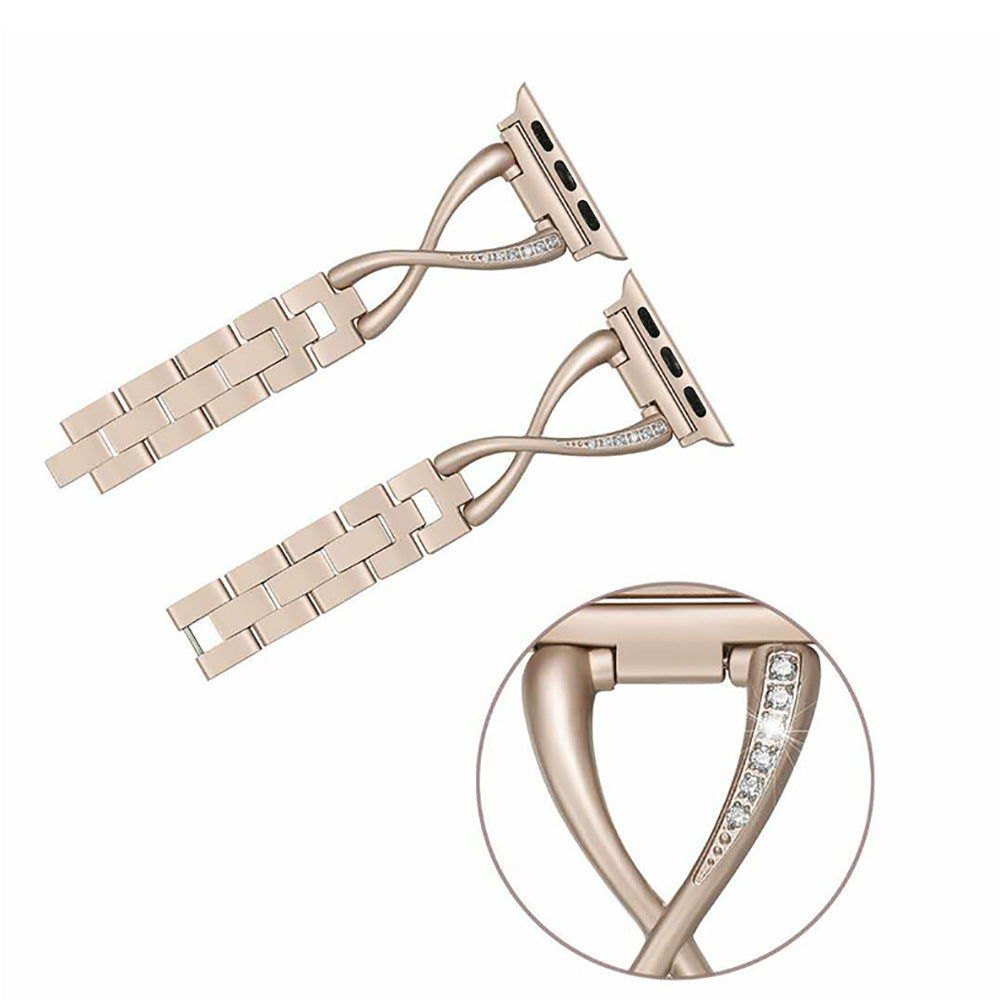 Suitable For Apple Metal Strap Apple Watchse/654X Type Diamond-encrusted Alloy Stainless Steel Watch Strap