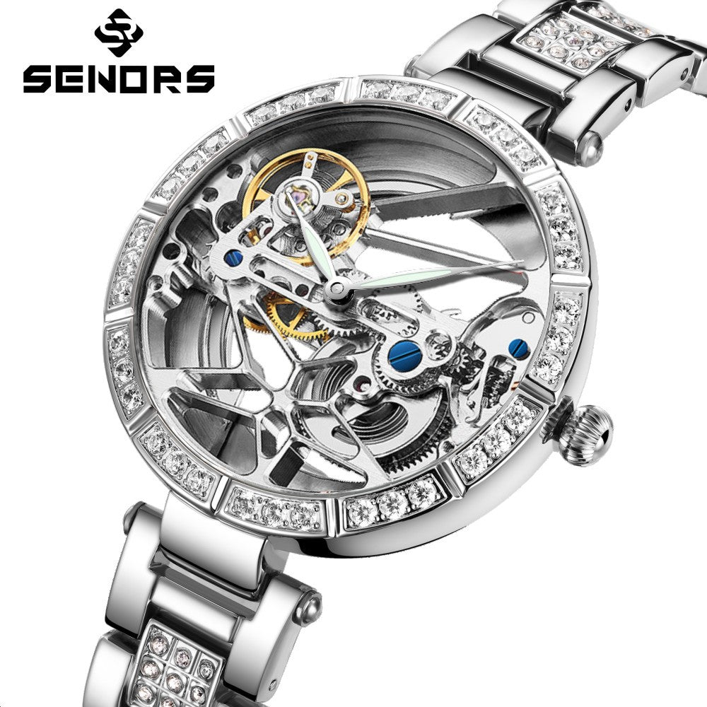 Sinas Cross-border  Exclusively For Ladies Fashion Hollow Automatic Mechanical Ladies Watch