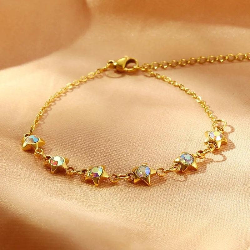 Simple Style Geometric 304 Stainless Steel 18K Gold Plated Bracelets: £10 free shipping in the uk