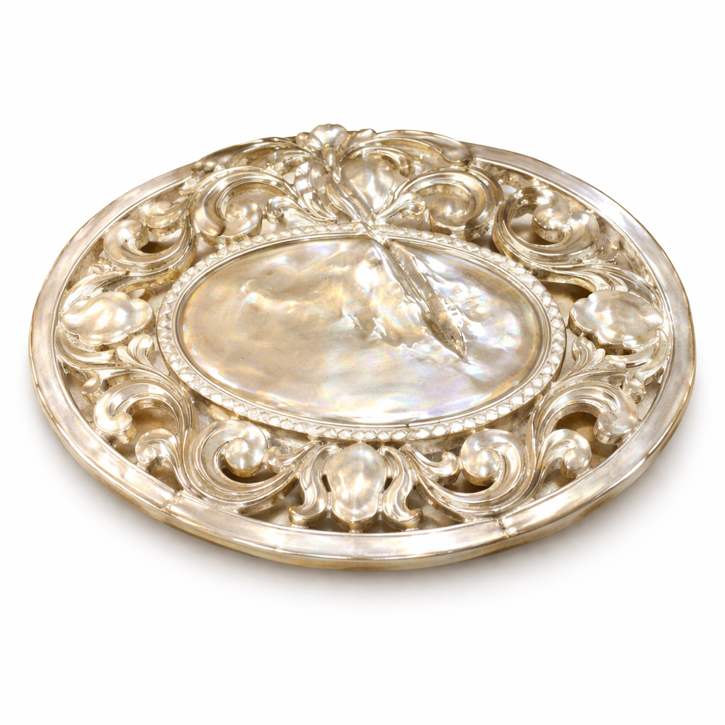 Luxury Hand Carved Mother of Pearl Floral Dish 12cm Jewellery Tray Decorative Shell