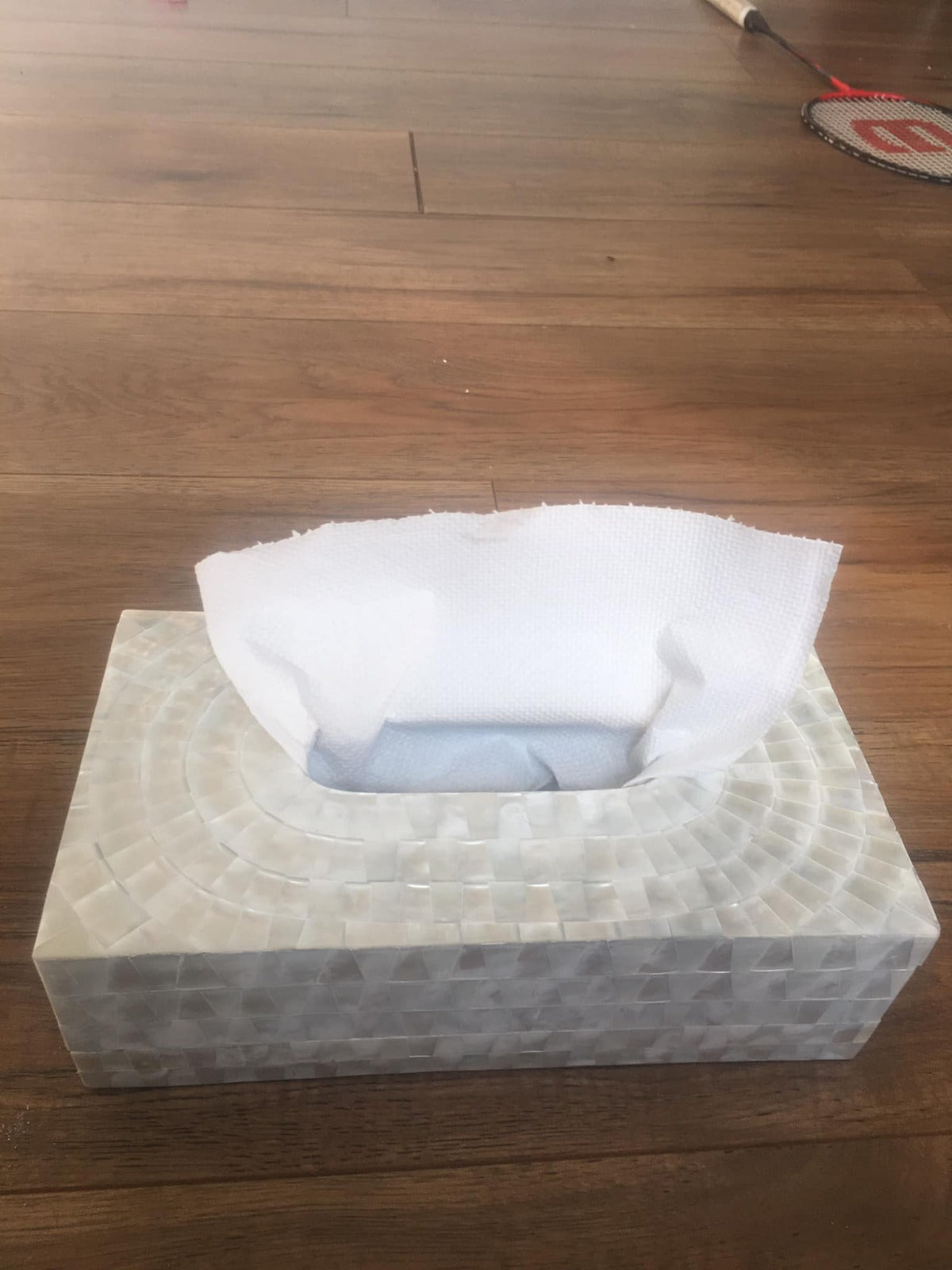 Tissue Box Cover Holder Napkin Paper Dispenser Storage Case made with oyster shell