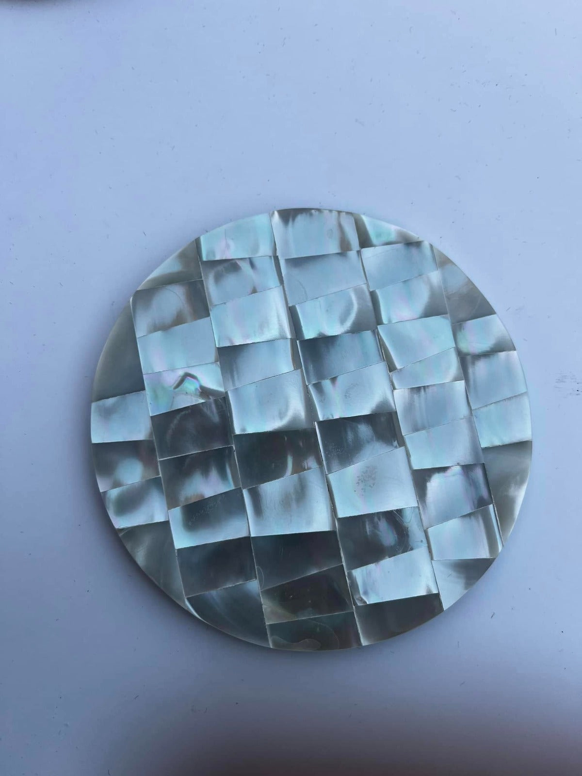 Non-Slip Handmade Mother of Pearl Coaster - 10cm Decorative Drink Coasters for Home & Kitchen Décor