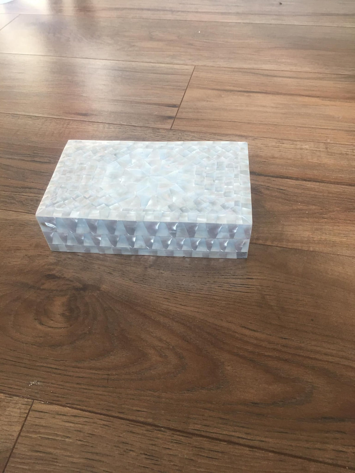 hand made jewellery box made from mother of pearl