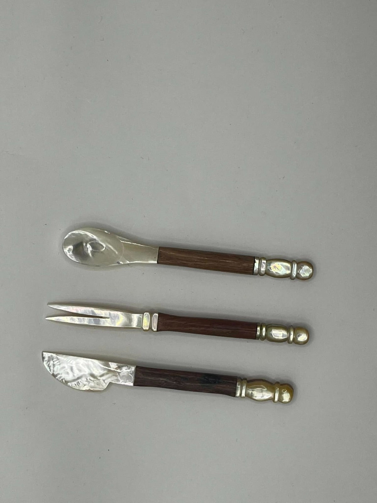 Mother of Pearl Wooden Handle Cutlery set of 3