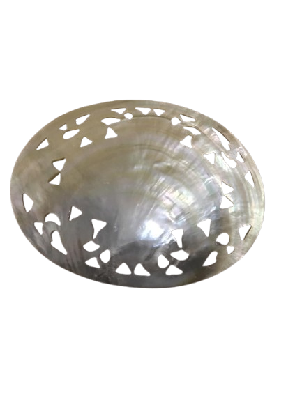 Mother of Pearl Elephant Dish 12cm Hand Carved Jewellery Tray Decorative Shell