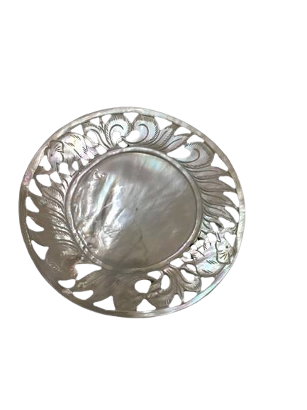 Mother of Pearl Elephant Dish 12cm Hand Carved Jewellery Tray Decorative Shell
