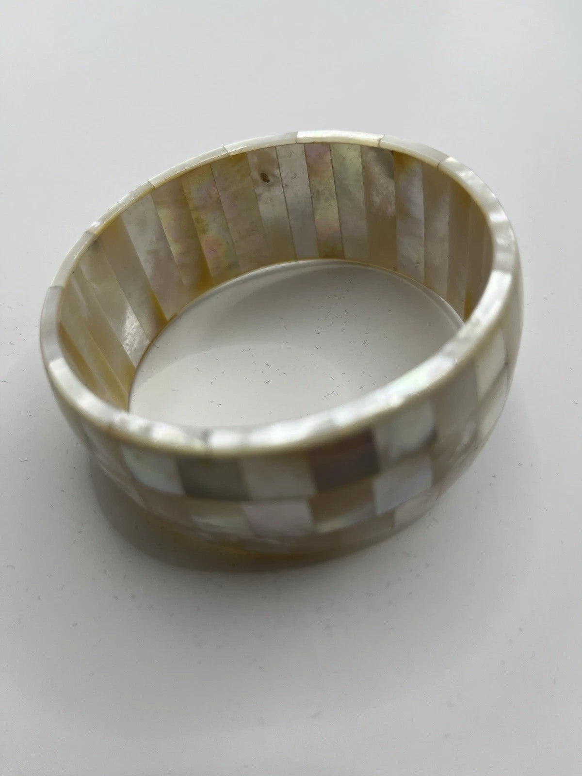 Handmade Mother of Pearl Shell Bangle Boho Jewelry Unique Gift for Women 7cm