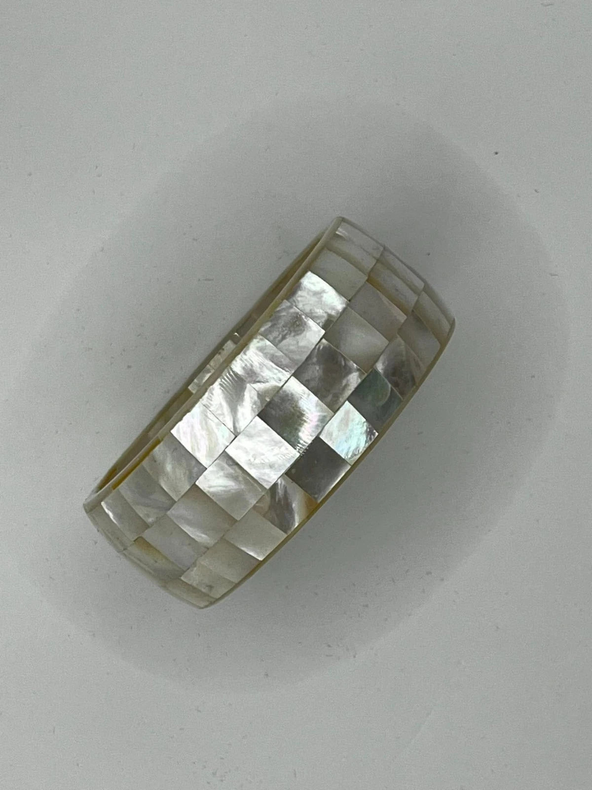 Handmade Mother of Pearl Shell Bangle Boho Jewelry Unique Gift for Women 7cm