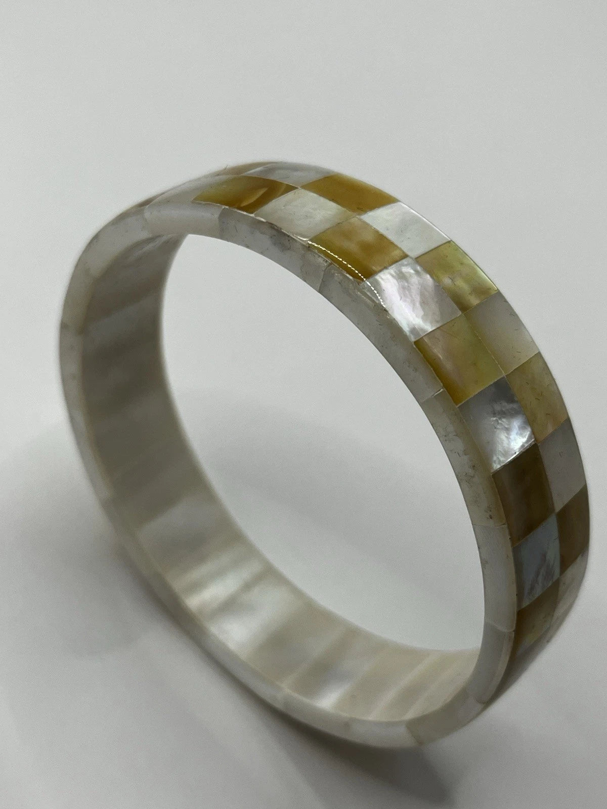 Handmade Mother of Pearl Bangle Bracelet 7cm Natural Shell Gift UK