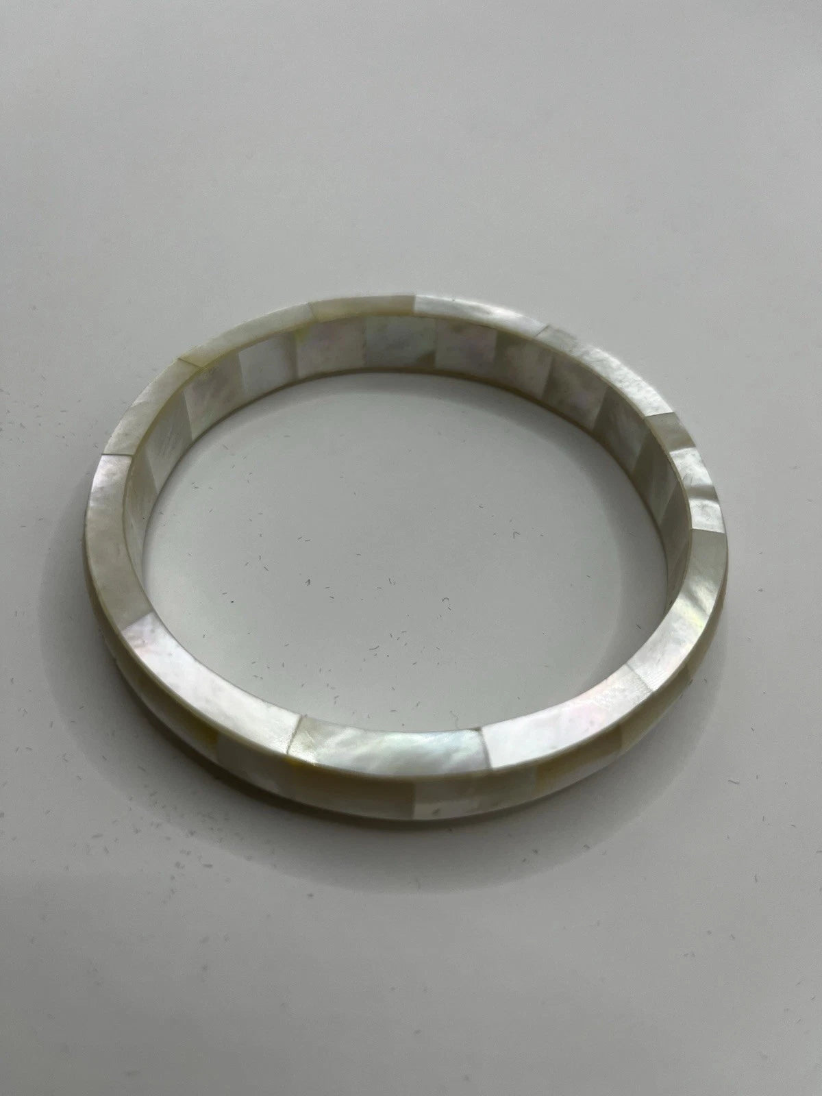 Handmade Mother of Pearl Shell Bangle Boho Jewelry Unique Gift for Women 7cm