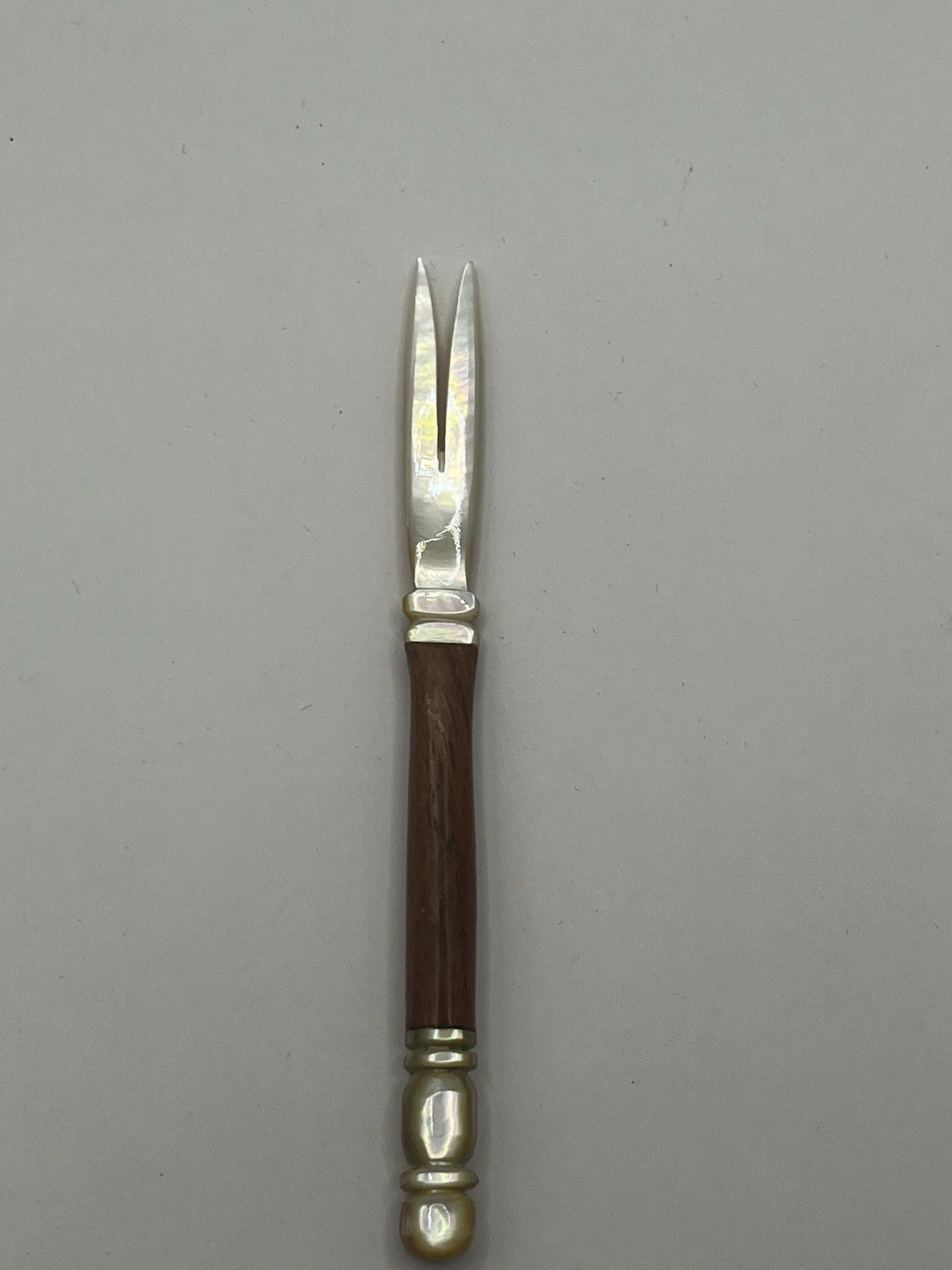 Eco Friendly Mother of Pearl & Wooden Flatware Handmade Spoon, Fork& Knife 11cm