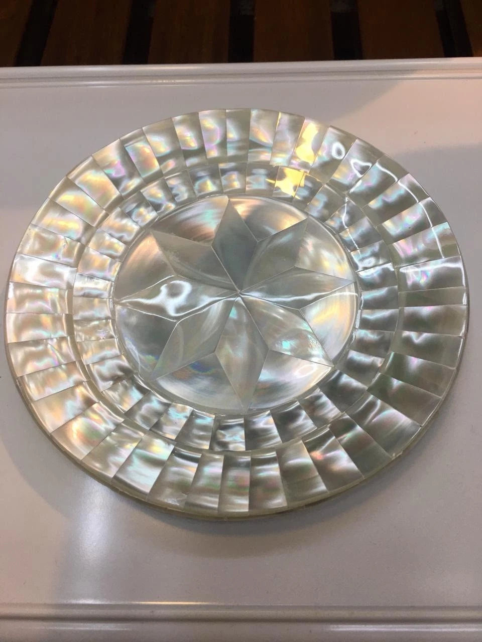 Handmade Mother of Pearl Floral Plate Luxury Decorative Trinket Holder Jewelry