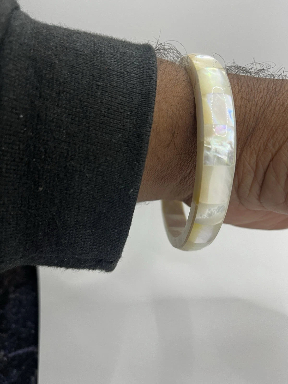 Handmade Mother of Pearl Bangle Bracelet 7cm Natural Shell Gift UK