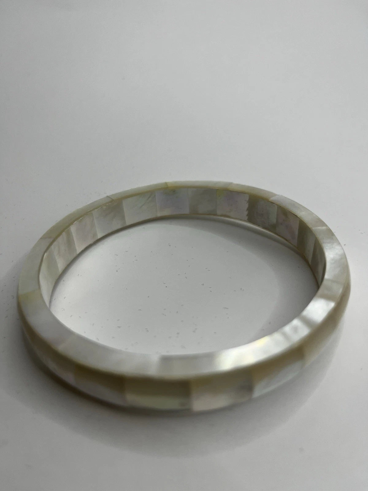 Handmade Mother of Pearl Shell Bangle Boho Jewelry Unique Gift for Women 7cm