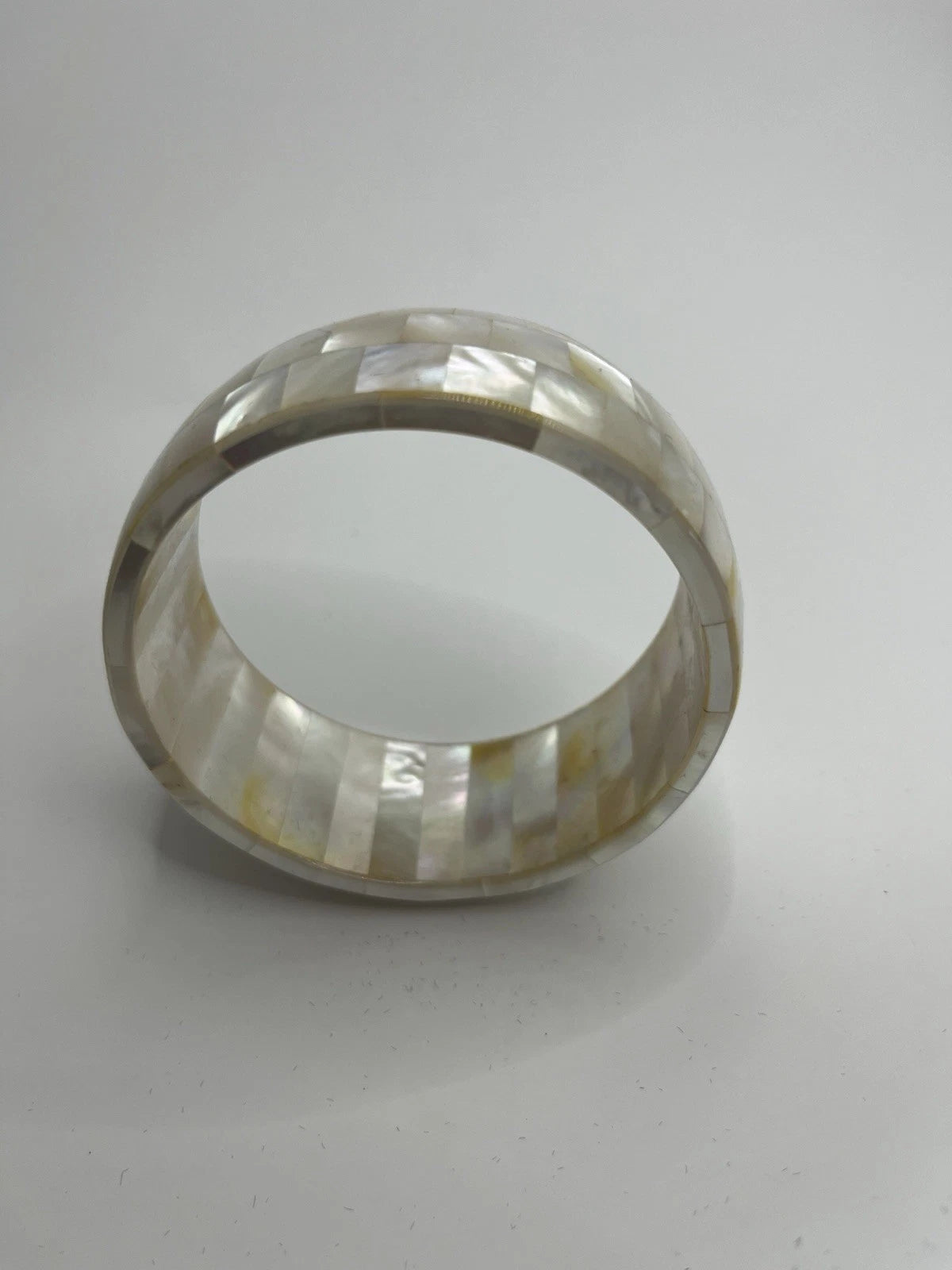 Handmade Mother of Pearl Shell Bangle Boho Jewelry Unique Gift for Women 7cm