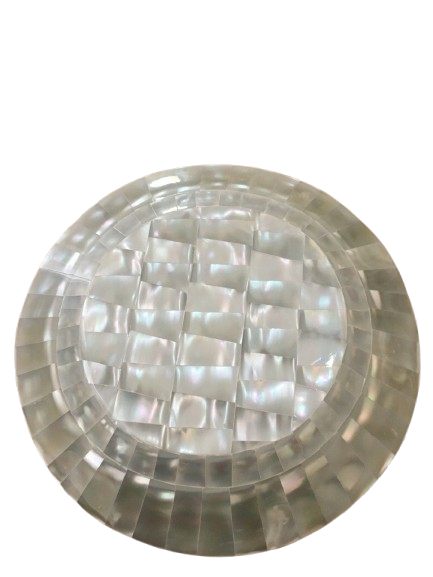 Handmade Mother of Pearl Floral Plate Luxury Decorative Trinket Holder Jewelry