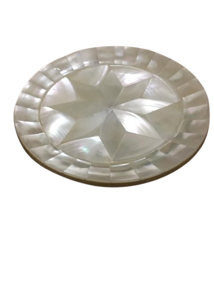 Handmade Mother of Pearl Floral Plate Luxury Decorative Trinket Holder Jewelry