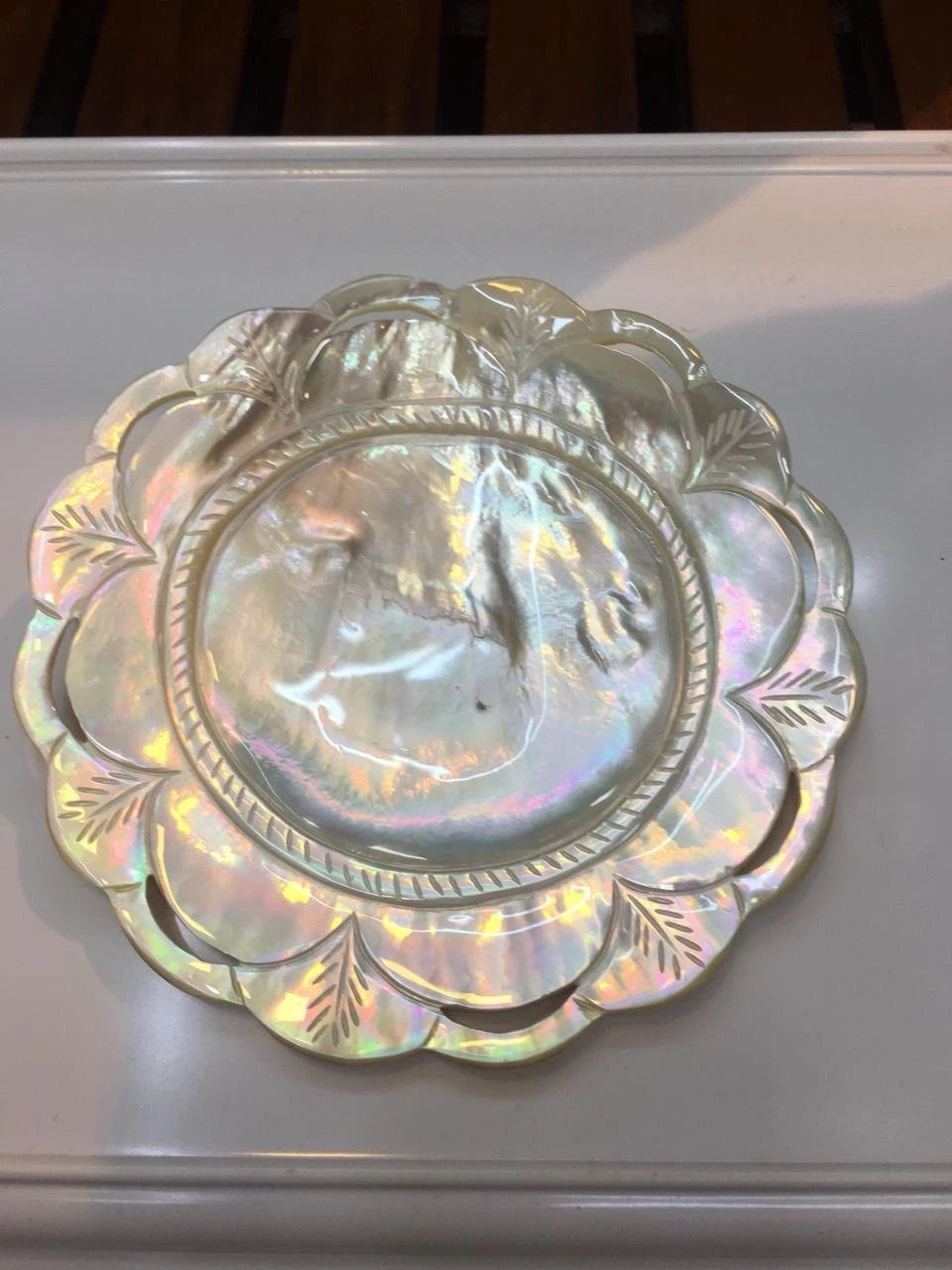 Handcrafted Polished Golden Oyster Shell – Coastal Home Accent