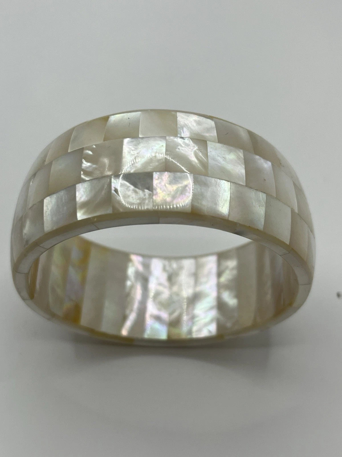 Handmade Mother of Pearl Shell Bangle Boho Jewelry Unique Gift for Women 7cm