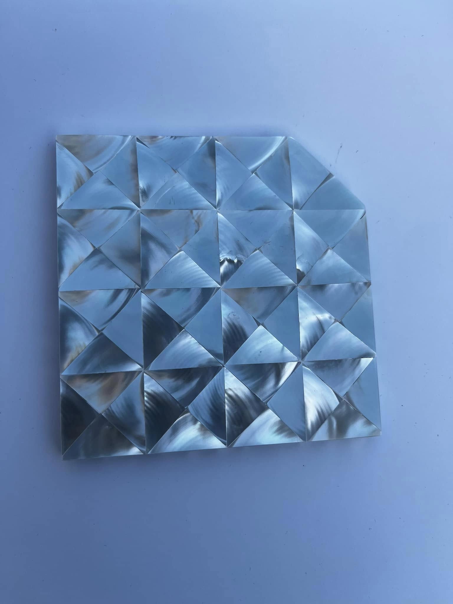 Luxury Thick Mother of Pearl Coasters Set of 4 Non Slip Square Corner Cut 10cm Premium