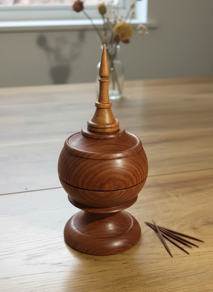 handmade wooden craft toothpick holder (Alms shape)